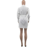 Casual Solid Color Women's Shirt Dress