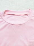 Pink Solid Color Casual T-Shirt Fashionable Sports Dress
