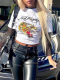 Fashionable Cotton Printed Short-sleeved Round Neck T-shirt