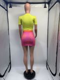 Sexy Tight Modern Mouth Printed Skirt Suit