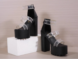 Black Fashionable Ultra High Heel Platform Thick Heel Sandals