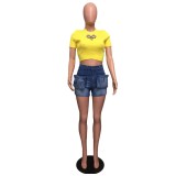 Fashion Three-Dimensional Pocket Stretch Sexy Slim Denim Shorts
