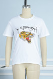 Fashionable Cotton Printed Short-sleeved Round Neck T-shirt