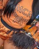 Orange Fashionable Casual Printed Two-piece Set