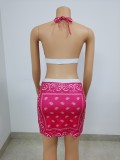 Sexy Printed Swimsuit Short Skirt Two Piece Set