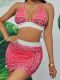 Sexy Printed Swimsuit Short Skirt Two Piece Set