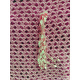 Pink Sexy Handmade Fringed Knitted Casual Hollow Jumpsuit