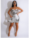 Silver Fashion Hot Style Slimming Bronzing Two-piece Set