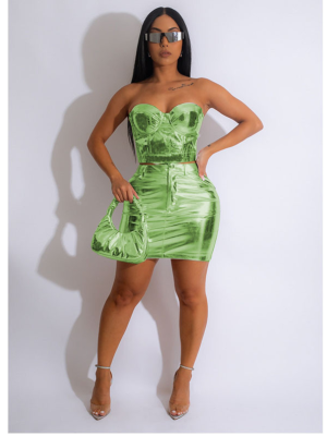 Light Green Fashion Hot Style Slimming Bronzing Two-piece Set