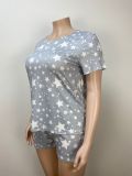 Light Gray Casual Loose Large Size Two-Piece Set
