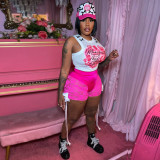 Rose Red Sexy Butt Lifting Slimming Lace See-through Bow Shorts