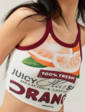 Printed Round Neck Sleeveless Short Belly-Baring Vest