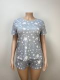 Light Gray Casual Loose Large Size Two-Piece Set
