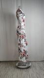 Fashionable One-shoulder Printed High-waisted Jumpsuit