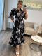 Black Strappy Printed Dress