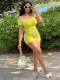 Yellow Fashionable Solid Color One-Line Collar Jumpsuit