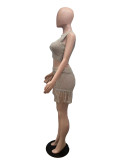 Sexy Knitted Handhook Hollow Tassel Two-piece Set
