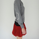 Red Casual and Versatile High-waisted Lantern Skirt