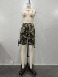 Accordion Multi-Pocket Camo Cargo Shorts