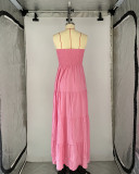 Rose Red Sexy Tube Top Loose Casual Dress