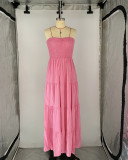 Rose Red Sexy Tube Top Loose Casual Dress