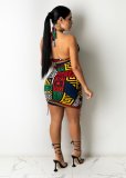 Sexy Personalized Slim-fitting Printed Dress