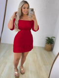 Red Sexy Tube Top Backless Dress