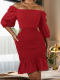 Red Sexy Tube Top Backless Dress