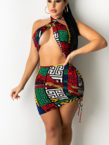 Sexy Personalized Slim-fitting Printed Dress