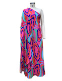 Fashionable Solid Color Loose One Shoulder Long Dress