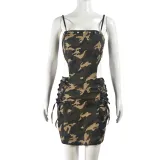 Sling Stretch Camouflage Hollow Sexy Strap Bag Hip Dress