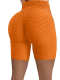 Orange High-Waisted Sport Jacquard Bubble Pineapple Check Yoga Stretch Shorts