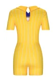 Yellow Baseball Sports Fashion Print Jumpsuit