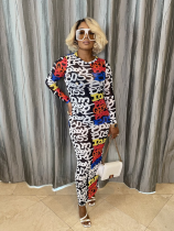 Fashion Printed Mesh See-through Printed Dress