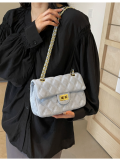 Blue Chain Soft Leather Fashionable Versatile Shoulder Bag Messenger Bag