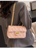 Pink Chain Soft Leather Fashionable Versatile Shoulder Bag Messenger Bag