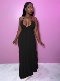 Black Sexy Halter Backless Slim Fit Dress