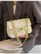 White Chain Soft Leather Fashionable Versatile Shoulder Bag Messenger Bag