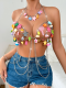 Dopamine Colorful Beaded Halter Vest