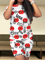 Summer Round Neck Casual Printed Two-Piece Suit
