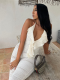 White Sexy Backless Tight Lace-Up Halter Neck Jumpsuit
