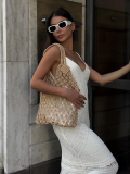 White Elegant Bodycon Knitted See-through Sling Dress
