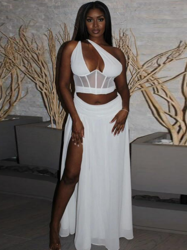 Sexy See-through One-shoulder Suit