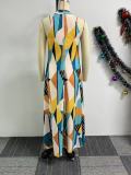 Blue Printed Sleeveless Loose Dress