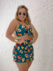 Printed Suspender Hip Skirt Two Piece Set