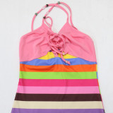 Pink Sexy Backless Halter Print Dress