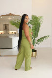 Green Sexy Tube Top Trousers Two Piece Set