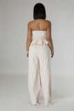 Apricot Sexy Tube Top Trousers Two Piece Set