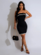 Black Sexy Tube Top Hip-Hugging Slim Dress