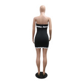 Black Sexy Tube Top Hip-Hugging Slim Dress